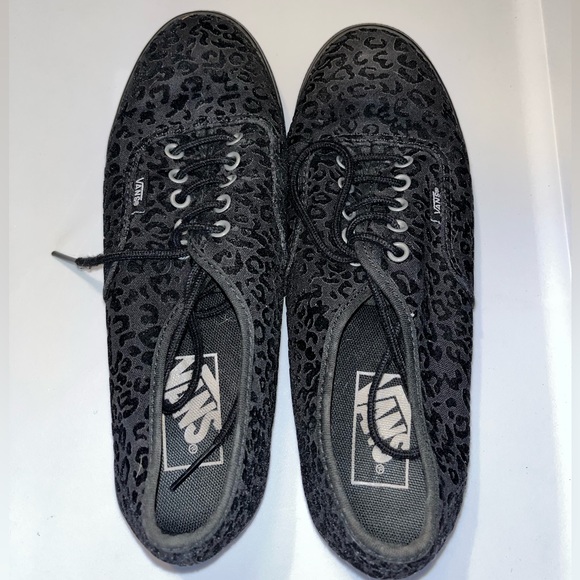 Shoes - Black leopard print vans